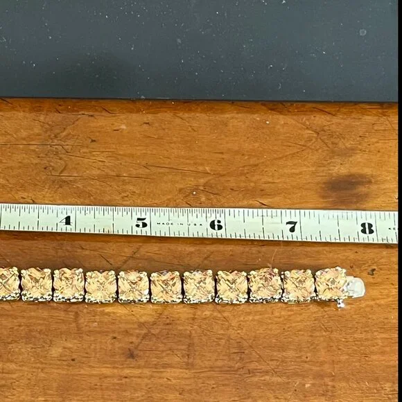 Silver and Citrine Gorgeous Heavy Tennis Bracelet - Picture 3 of 5